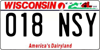 WI license plate 018NSY