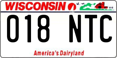 WI license plate 018NTC