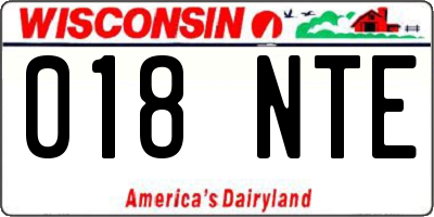 WI license plate 018NTE