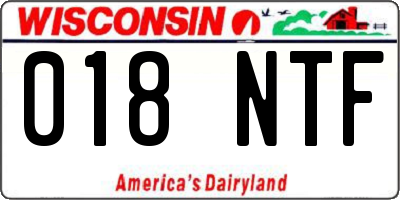 WI license plate 018NTF