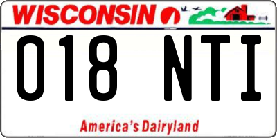 WI license plate 018NTI