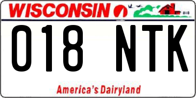 WI license plate 018NTK