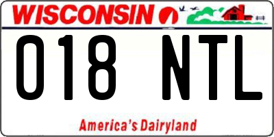 WI license plate 018NTL