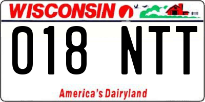 WI license plate 018NTT