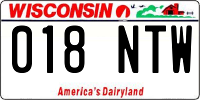 WI license plate 018NTW