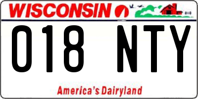 WI license plate 018NTY