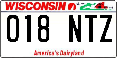 WI license plate 018NTZ
