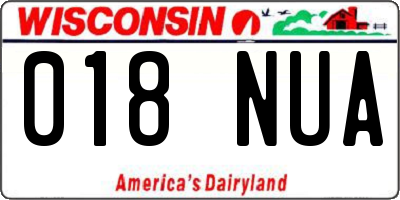 WI license plate 018NUA