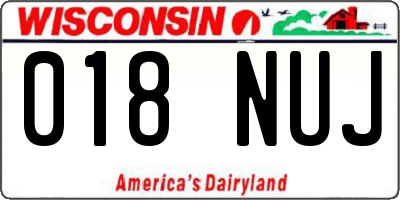 WI license plate 018NUJ