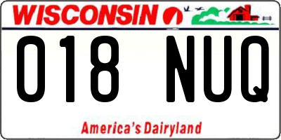 WI license plate 018NUQ
