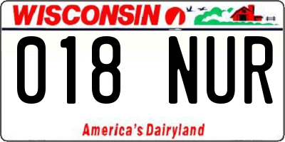 WI license plate 018NUR