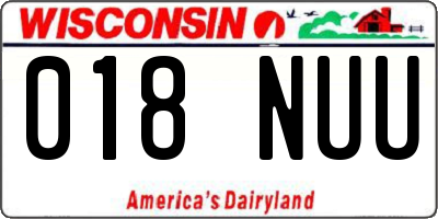 WI license plate 018NUU