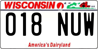 WI license plate 018NUW