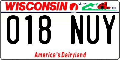 WI license plate 018NUY