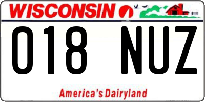 WI license plate 018NUZ