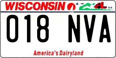 WI license plate 018NVA