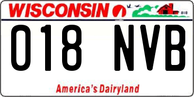 WI license plate 018NVB
