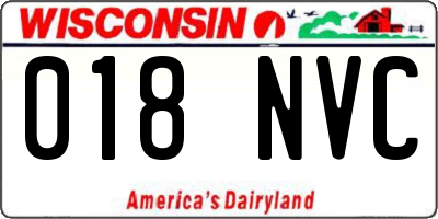 WI license plate 018NVC