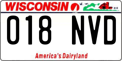 WI license plate 018NVD