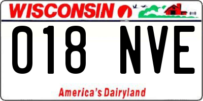WI license plate 018NVE
