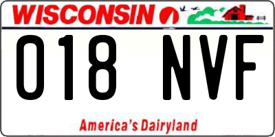 WI license plate 018NVF