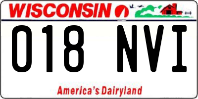 WI license plate 018NVI
