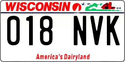 WI license plate 018NVK