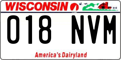 WI license plate 018NVM