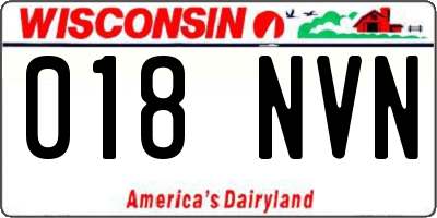 WI license plate 018NVN