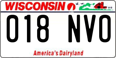 WI license plate 018NVO
