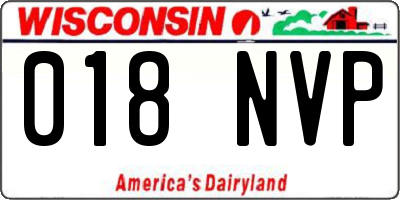 WI license plate 018NVP