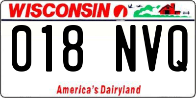 WI license plate 018NVQ
