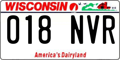 WI license plate 018NVR