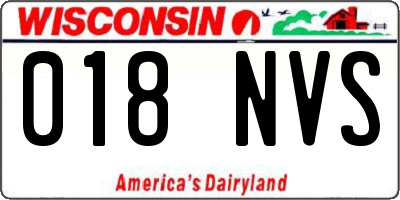 WI license plate 018NVS