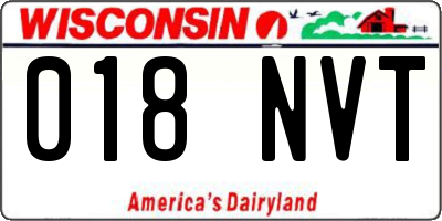 WI license plate 018NVT