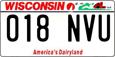 WI license plate 018NVU