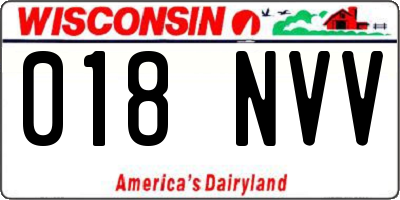 WI license plate 018NVV