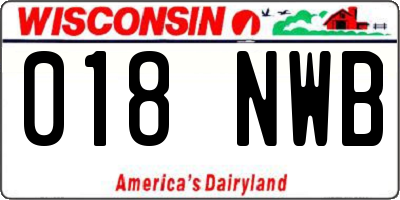 WI license plate 018NWB