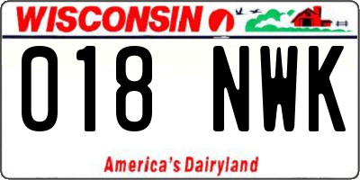 WI license plate 018NWK