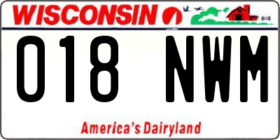 WI license plate 018NWM