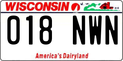 WI license plate 018NWN
