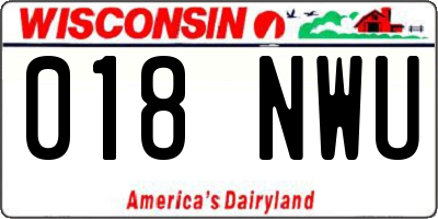 WI license plate 018NWU