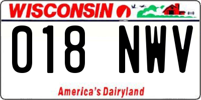 WI license plate 018NWV