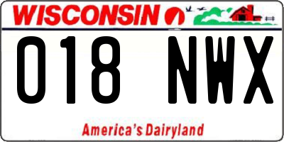 WI license plate 018NWX