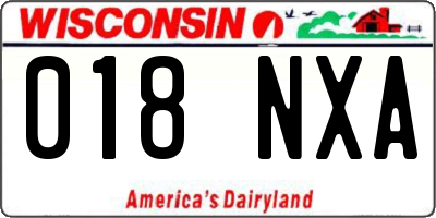 WI license plate 018NXA