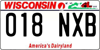 WI license plate 018NXB