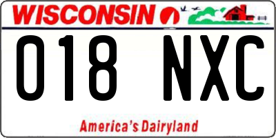 WI license plate 018NXC