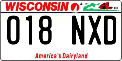 WI license plate 018NXD