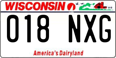 WI license plate 018NXG