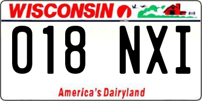 WI license plate 018NXI